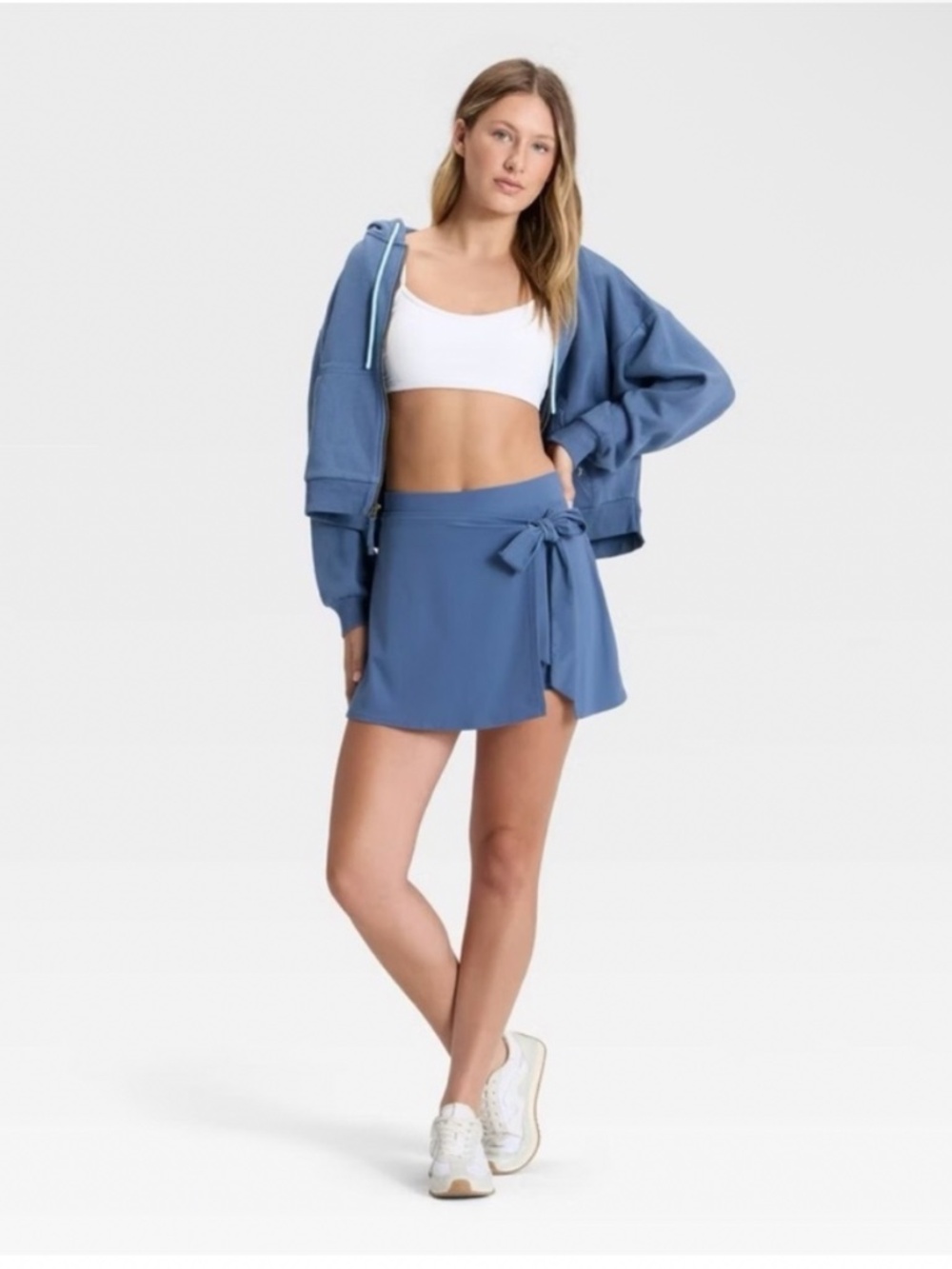 JoyLab - Women's High-Rise Tie Active Skort Blue